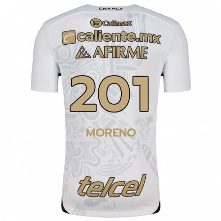 Kandiny Gyermek Jesús Moreno #201 Fehér Fekete Idegenbeli Jersey 2024/25 Mez Póló Ing