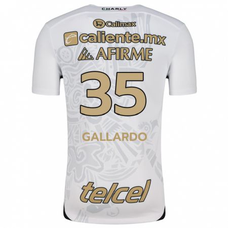 Kandiny Gyermek Gloriaisabel Gallardo #35 Fehér Fekete Idegenbeli Jersey 2024/25 Mez Póló Ing