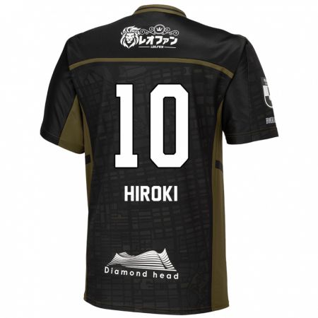 Kandiny Gyermek Hiroki Miyazawa #10 Fekete Zöld Idegenbeli Jersey 2024/25 Mez Póló Ing