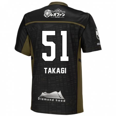 Kandiny Gyermek Shun Takagi #51 Fekete Zöld Idegenbeli Jersey 2024/25 Mez Póló Ing