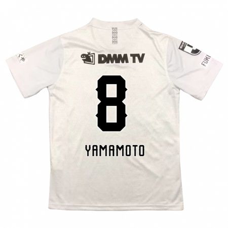 Kandiny Gyermek Shunsuke Yamamoto #8 Szürke Fekete Idegenbeli Jersey 2024/25 Mez Póló Ing