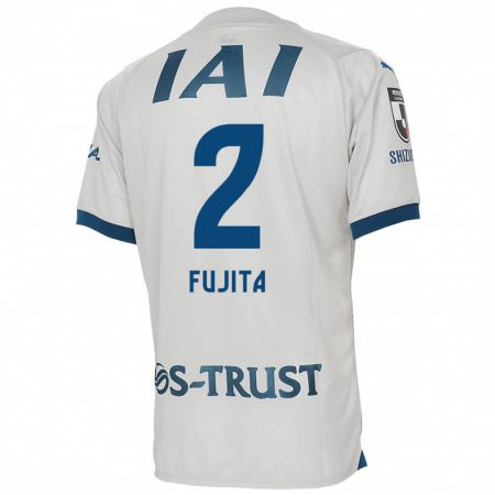 Kandiny Gyermek Shunsuke Fujita #2 Fehér Kék Idegenbeli Jersey 2024/25 Mez Póló Ing