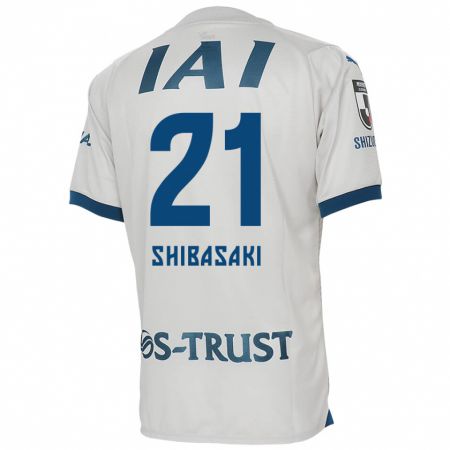 Kandiny Gyermek Kaito Shibasaki #21 Fehér Kék Idegenbeli Jersey 2024/25 Mez Póló Ing