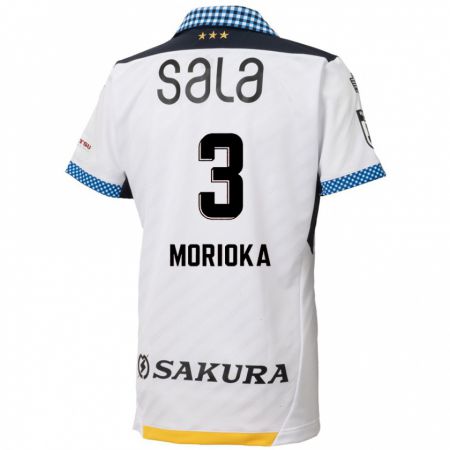 Kandiny Gyermek Riku Morioka #3 Fehér Fekete Idegenbeli Jersey 2024/25 Mez Póló Ing