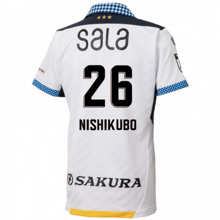 Kandiny Gyermek Shunsuke Nishikubo #26 Fehér Fekete Idegenbeli Jersey 2024/25 Mez Póló Ing