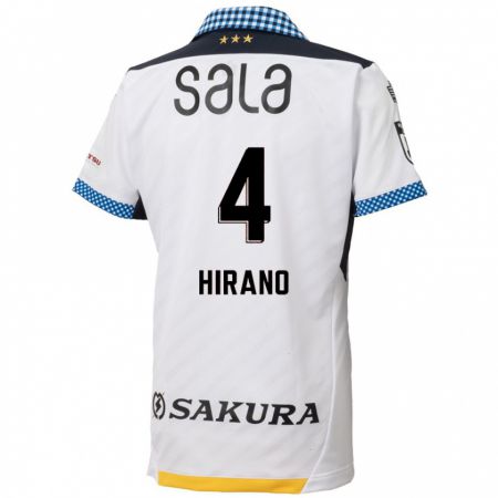 Kandiny Gyermek Rion Hirano #4 Fehér Fekete Idegenbeli Jersey 2024/25 Mez Póló Ing