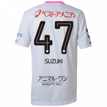 Kandiny Gyermek Daichi Suzuki #47 Fehér Kék Rózsaszín Idegenbeli Jersey 2024/25 Mez Póló Ing