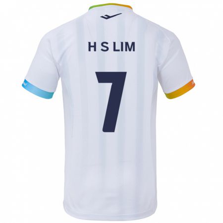 Kandiny Gyermek Sang-Hyub Lim #7 Fehér Kék Idegenbeli Jersey 2024/25 Mez Póló Ing