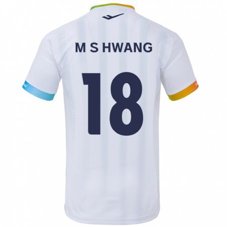 Kandiny Gyermek Seong-Min Hwang #18 Fehér Kék Idegenbeli Jersey 2024/25 Mez Póló Ing