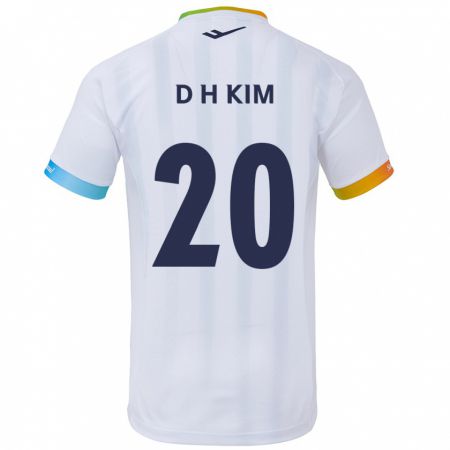 Kandiny Gyermek Hyeon-Deok Kim #20 Fehér Kék Idegenbeli Jersey 2024/25 Mez Póló Ing