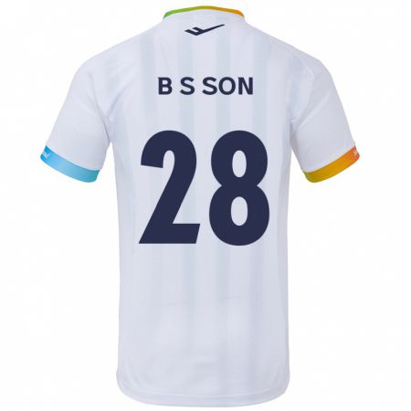 Kandiny Gyermek Seung-Beom Son #28 Fehér Kék Idegenbeli Jersey 2024/25 Mez Póló Ing