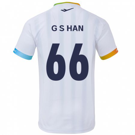 Kandiny Gyermek Seung-Gyu Han #66 Fehér Kék Idegenbeli Jersey 2024/25 Mez Póló Ing