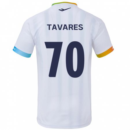 Kandiny Gyermek Ronaldo Tavares #70 Fehér Kék Idegenbeli Jersey 2024/25 Mez Póló Ing