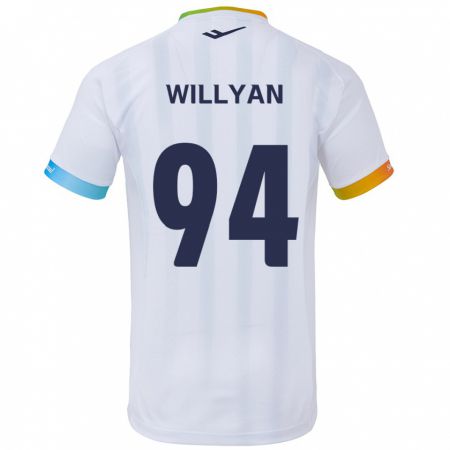 Kandiny Gyermek Willyan #94 Fehér Kék Idegenbeli Jersey 2024/25 Mez Póló Ing