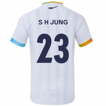 Kandiny Gyermek Hyeon-Soo Jung #23 Fehér Kék Idegenbeli Jersey 2024/25 Mez Póló Ing