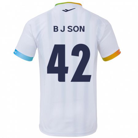 Kandiny Gyermek Jeong-Beom Son #42 Fehér Kék Idegenbeli Jersey 2024/25 Mez Póló Ing