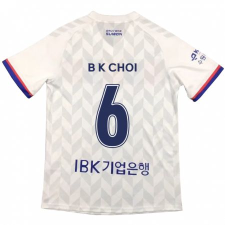 Kandiny Gyermek Kyu-Baek Choi #6 Fehér Kék Idegenbeli Jersey 2024/25 Mez Póló Ing