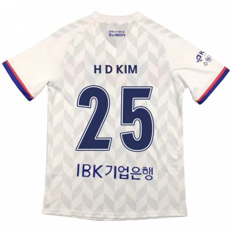 Kandiny Gyermek Dae-Hyun Kim #25 Fehér Kék Idegenbeli Jersey 2024/25 Mez Póló Ing