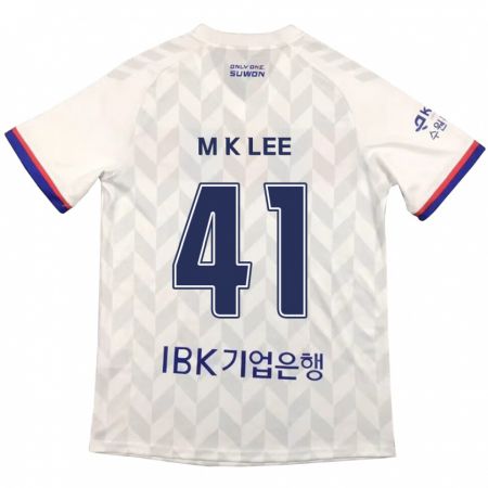 Kandiny Gyermek Kyung-Min Lee #41 Fehér Kék Idegenbeli Jersey 2024/25 Mez Póló Ing