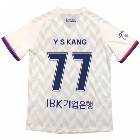 Kandiny Gyermek Sang-Yun Kang #77 Fehér Kék Idegenbeli Jersey 2024/25 Mez Póló Ing