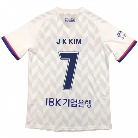 Kandiny Gyermek Ki-Jun Kim #7 Fehér Kék Idegenbeli Jersey 2024/25 Mez Póló Ing