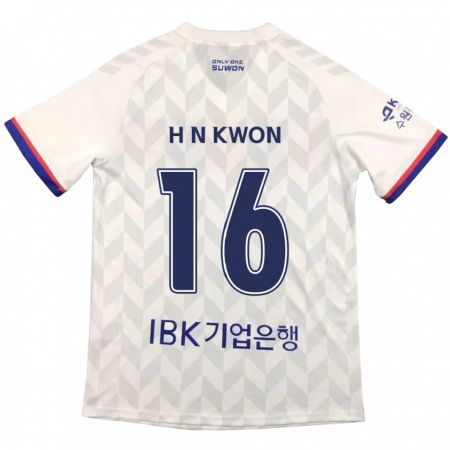 Kandiny Gyermek Nam-Hoon Kwon #16 Fehér Kék Idegenbeli Jersey 2024/25 Mez Póló Ing