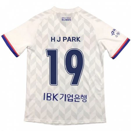 Kandiny Gyermek Jun-Hui Park #19 Fehér Kék Idegenbeli Jersey 2024/25 Mez Póló Ing