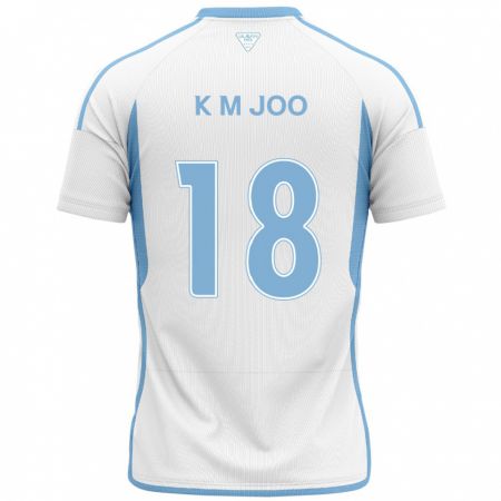 Kandiny Gyermek Min-Kyu Joo #18 Fehér Kék Idegenbeli Jersey 2024/25 Mez Póló Ing