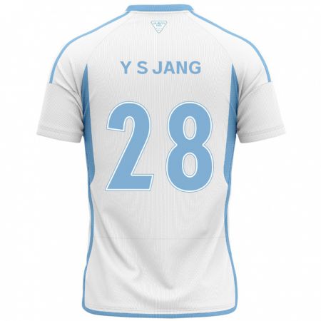 Kandiny Gyermek See-Young Jang #28 Fehér Kék Idegenbeli Jersey 2024/25 Mez Póló Ing