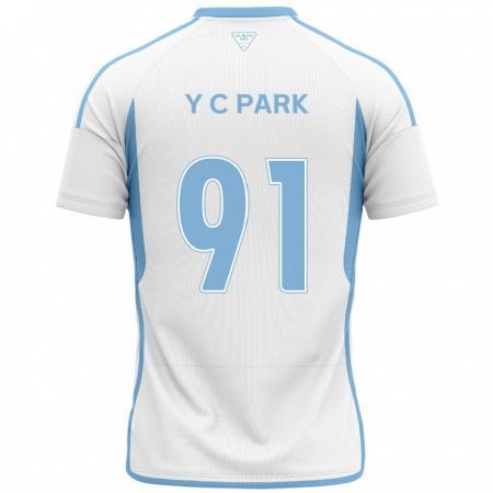 Kandiny Gyermek Chu-Young Park #91 Fehér Kék Idegenbeli Jersey 2024/25 Mez Póló Ing