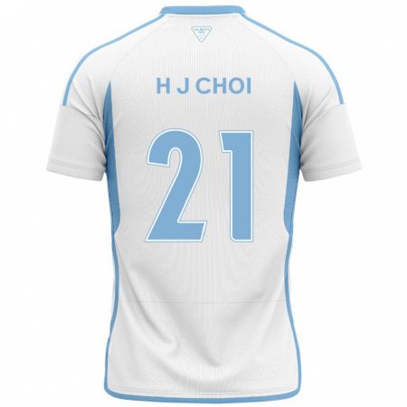 Kandiny Gyermek Ju-Ho Choi #21 Fehér Kék Idegenbeli Jersey 2024/25 Mez Póló Ing