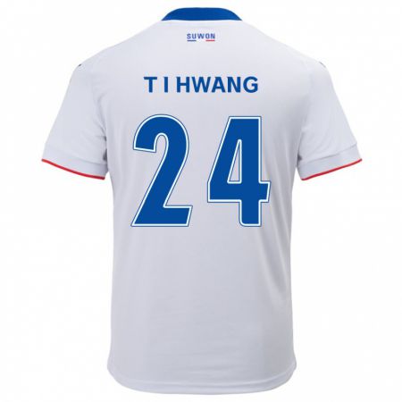 Kandiny Gyermek In-Taek Hwang #24 Fehér Kék Idegenbeli Jersey 2024/25 Mez Póló Ing