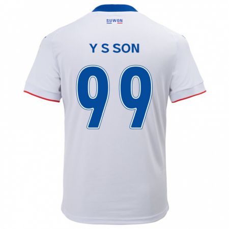 Kandiny Gyermek Suk-Yong Son #99 Fehér Kék Idegenbeli Jersey 2024/25 Mez Póló Ing