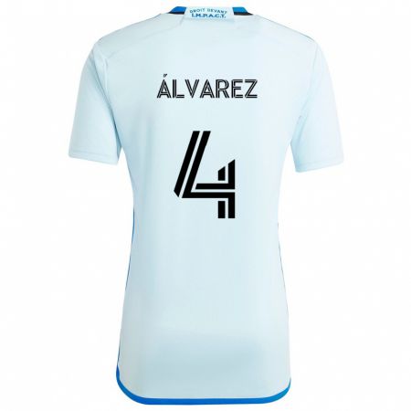 Kandiny Gyermek Fernando Álvarez #4 Jégkék Idegenbeli Jersey 2024/25 Mez Póló Ing