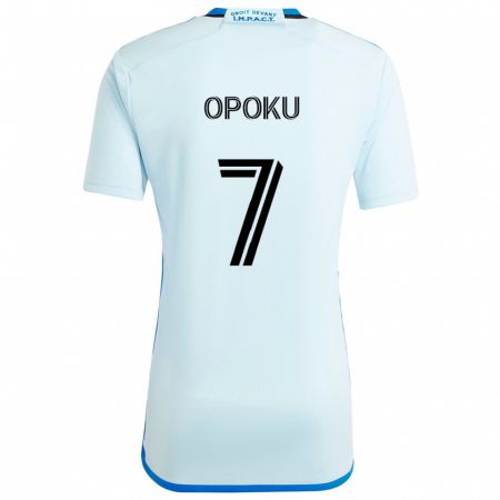 Kandiny Gyermek Kwadwo Opoku #7 Jégkék Idegenbeli Jersey 2024/25 Mez Póló Ing