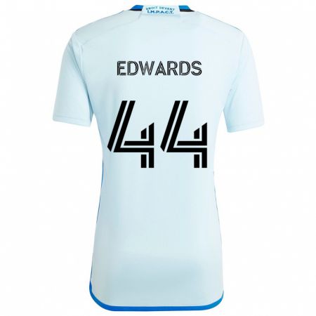 Kandiny Gyermek Raheem Edwards #44 Jégkék Idegenbeli Jersey 2024/25 Mez Póló Ing