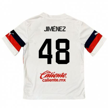 Kandiny Gyermek Leonardo Jiménez #48 Fehér Piros Idegenbeli Jersey 2024/25 Mez Póló Ing