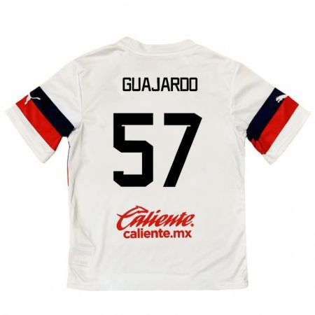 Kandiny Gyermek Dylan Guajardo #57 Fehér Piros Idegenbeli Jersey 2024/25 Mez Póló Ing