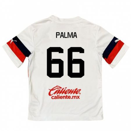 Kandiny Gyermek Arturo Palma #66 Fehér Piros Idegenbeli Jersey 2024/25 Mez Póló Ing