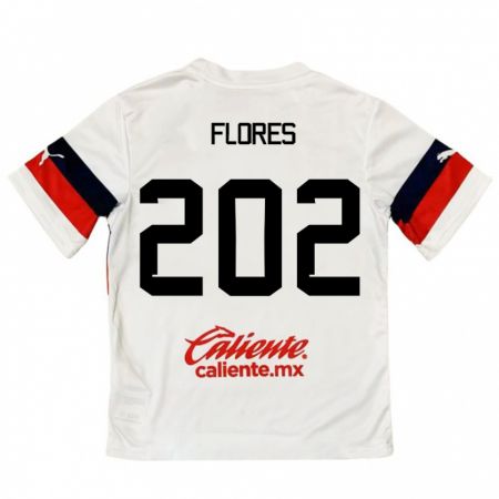 Kandiny Gyermek Daniel Flores #202 Fehér Piros Idegenbeli Jersey 2024/25 Mez Póló Ing