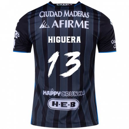 Kandiny Gyermek Carlos Higuera #13 Fehér Fekete Idegenbeli Jersey 2024/25 Mez Póló Ing