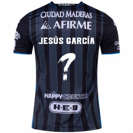 Kandiny Gyermek Jesús García #0 Fehér Fekete Idegenbeli Jersey 2024/25 Mez Póló Ing