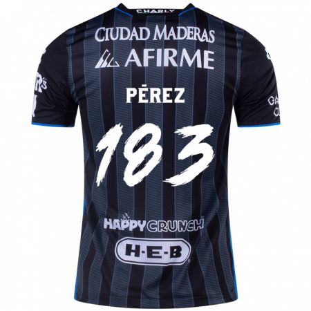 Kandiny Gyermek Aldahir Pérez #183 Fehér Fekete Idegenbeli Jersey 2024/25 Mez Póló Ing