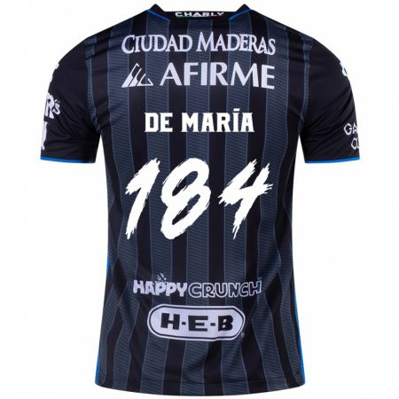 Kandiny Gyermek Antonio De María Y Campos #184 Fehér Fekete Idegenbeli Jersey 2024/25 Mez Póló Ing