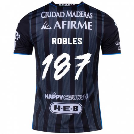 Kandiny Gyermek Juan Robles #187 Fehér Fekete Idegenbeli Jersey 2024/25 Mez Póló Ing