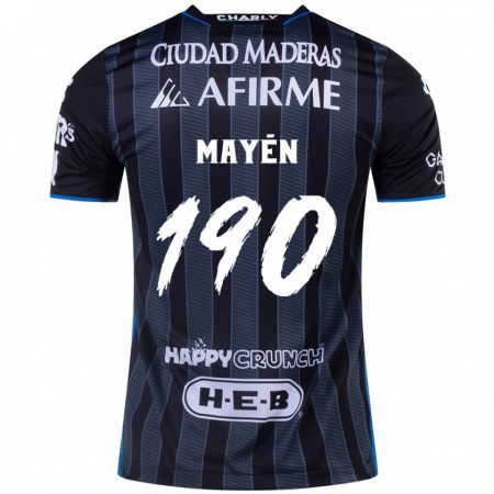 Kandiny Gyermek Eduardo Mayén #190 Fehér Fekete Idegenbeli Jersey 2024/25 Mez Póló Ing