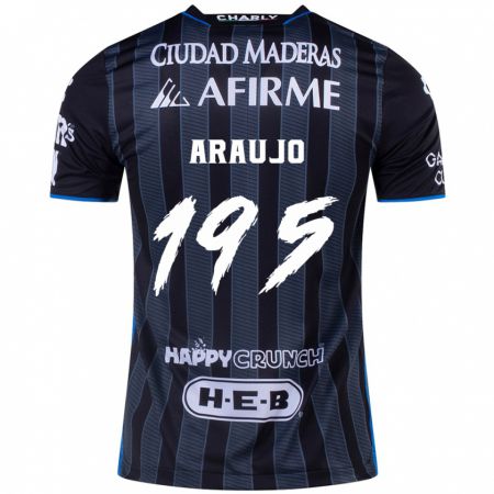 Kandiny Gyermek Diego Araujo #195 Fehér Fekete Idegenbeli Jersey 2024/25 Mez Póló Ing