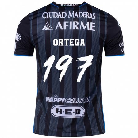 Kandiny Gyermek Javier Ortega #197 Fehér Fekete Idegenbeli Jersey 2024/25 Mez Póló Ing