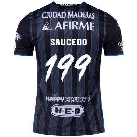 Kandiny Gyermek Christian Saucedo #199 Fehér Fekete Idegenbeli Jersey 2024/25 Mez Póló Ing