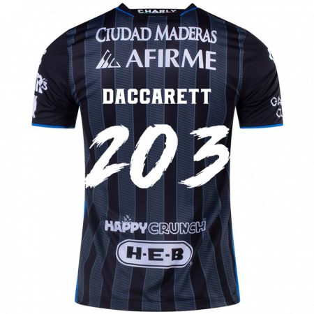 Kandiny Gyermek Juan Daccarett #203 Fehér Fekete Idegenbeli Jersey 2024/25 Mez Póló Ing